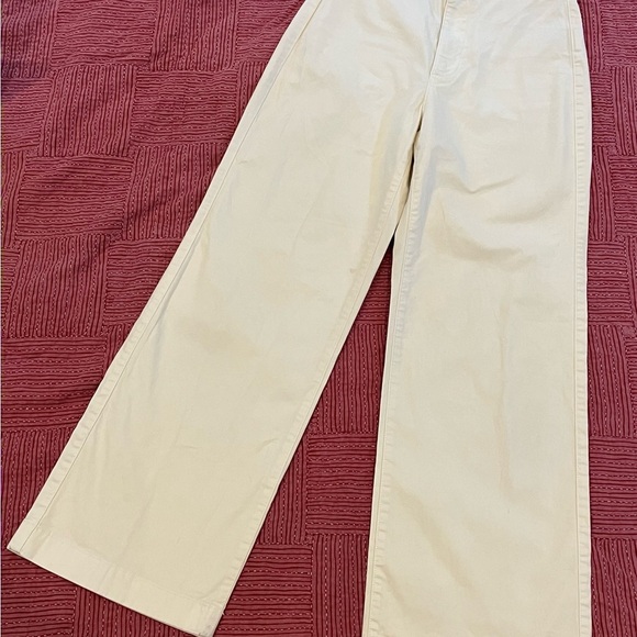 GAP Cream / soft yellow Wide Leg high rise stride ankle Pants - Picture 1 of 16